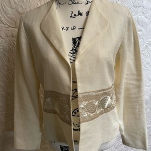 Company Ellen Tracy linen jacket size 6 cream